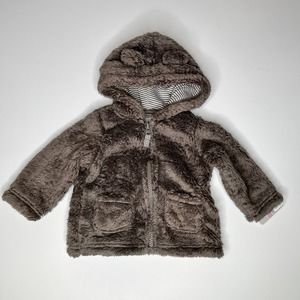 Carter's Baby Jacket Brown Fuzzy Bear Warm New